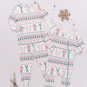 Pink Chicken Bamboo Romper in Fair Isle Ski