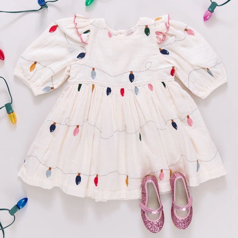 Pink Chicken Brooke Dress in Christmas Lights