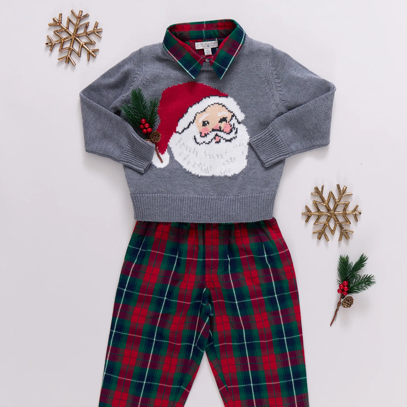 Pink Chicken Boys Oliver Sweater in Santa