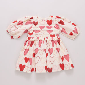 Pink Chicken Renee Dress in Gradient Hearts