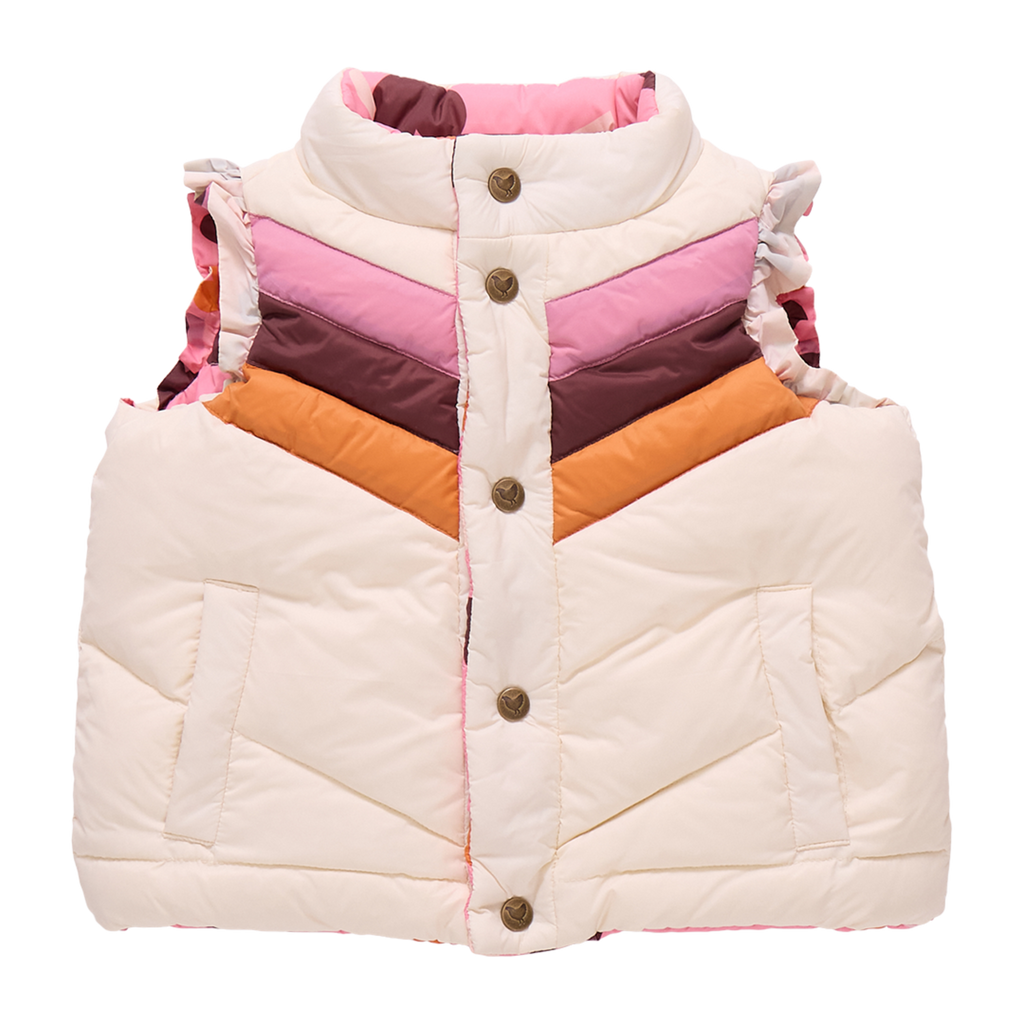 Pink Chicken Reversible Ellis Vest in Cream Stripe