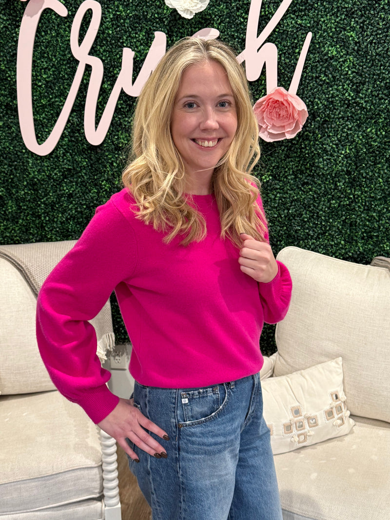 Colorush Cathy Scoop Back Sweater in Wild Berry