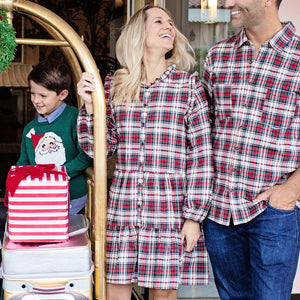 Pink Chicken Women's Kalani Dress in Holly Tartan