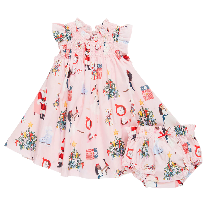 Pink Chicken Baby Stevie Dress Set in Holiday Spirit