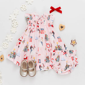 Pink Chicken Baby Stevie Dress Set in Holiday Spirit