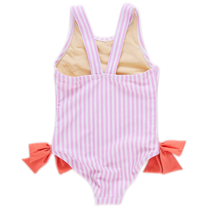 Pink Chicken Sutton Swimsuit in Pink Faux Embroidery Stripe