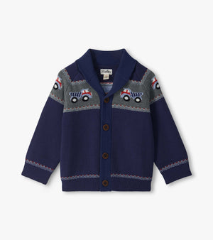 Hatley Shawl Collar Cardigan in Trucks