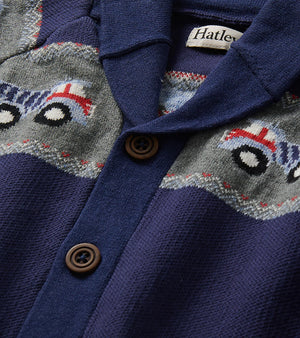 Hatley Shawl Collar Cardigan in Trucks
