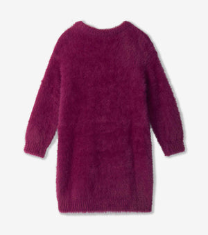 Hatley Drop Shoulder Sweater Dress in Raspberry Hearts