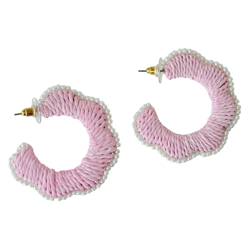 Scalloped Raffia Earrings