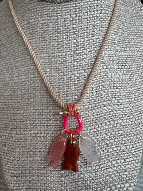 Pink/Carnelian/Rose on Tan