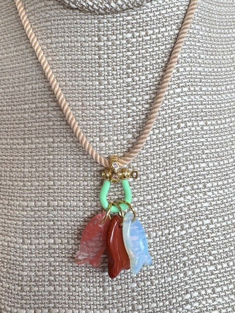 Pink/Carnelian/Opal on Tan