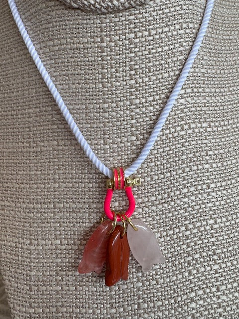 Pink/Carnelian/Rose on White