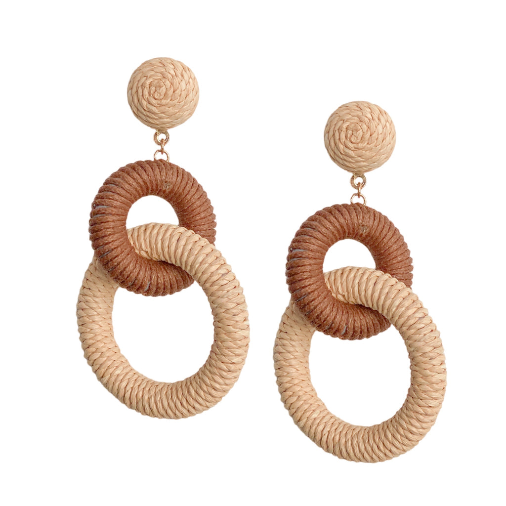 Nantucket Raffia Earrings - Multiple Colors!