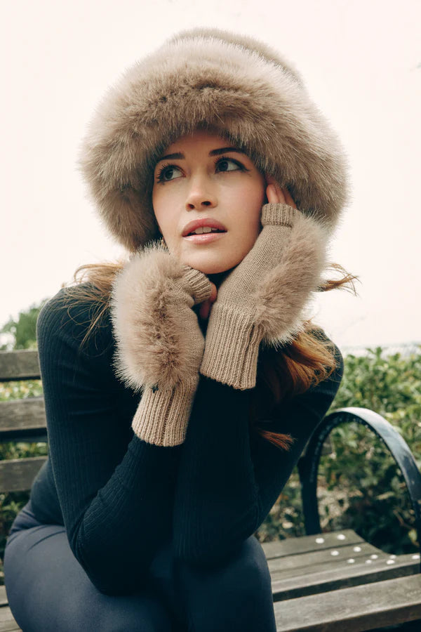 Jocelyn Faux Fox Knit Mittens - Multiple Colors!