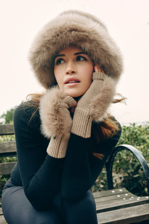 Jocelyn Faux Fox Knit Mittens - Multiple Colors!