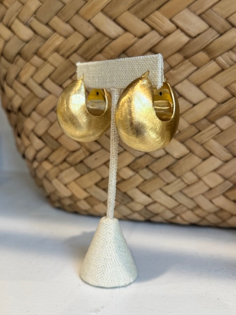 Francesca Bianchi Design Boule Earrings in Matte Gold