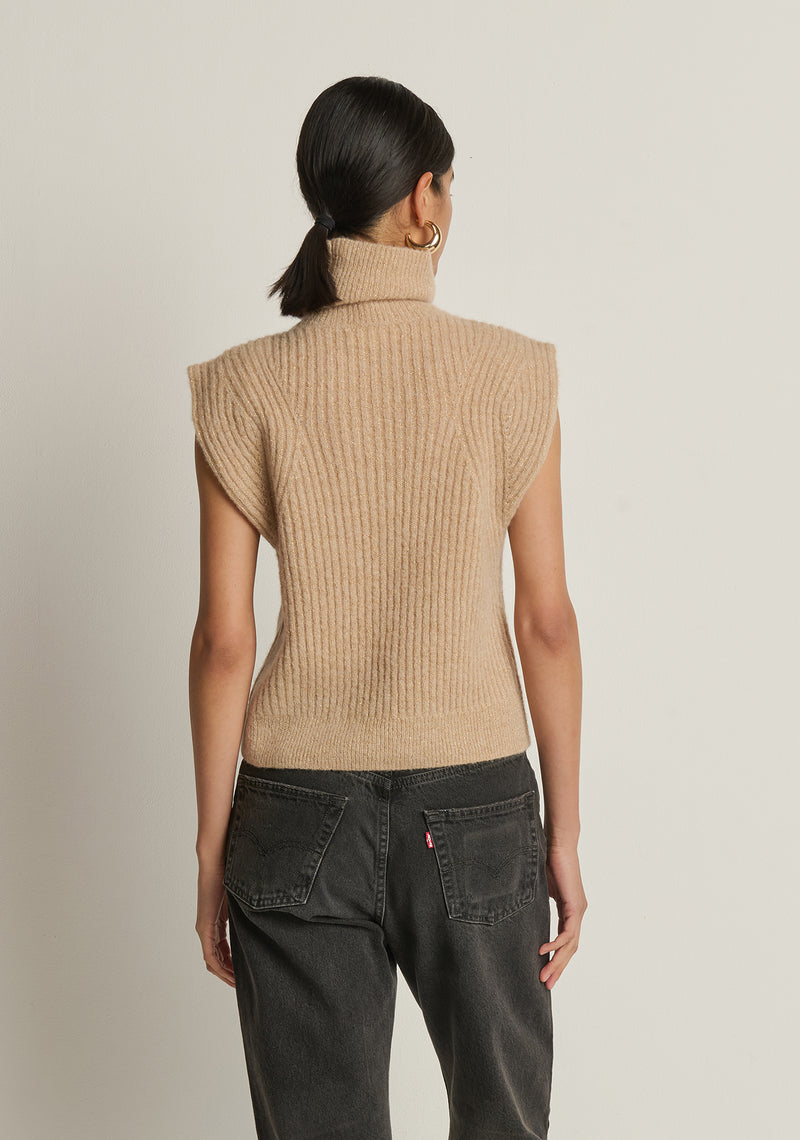 Nation Isha Turtleneck Tank in Shiny Moonbeam