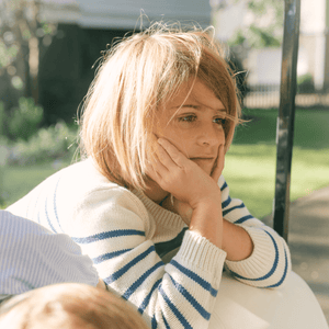 Minnow Breton Stripe Sweater in Cream/Navy