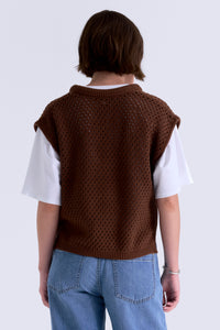 BECK OPEN KNIT CROPPED SWEATER