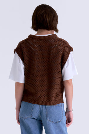 BECK OPEN KNIT CROPPED SWEATER
