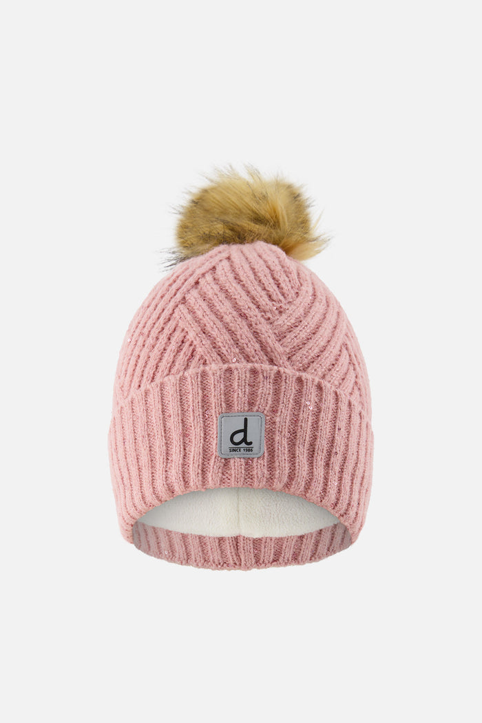 Deux Par Deux Knit Hat in Dusty Pink