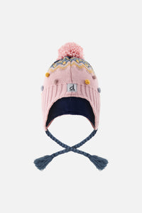 Deux Par Deux Peruvian Knit Hat in Pink Nordic