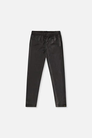 Deux Par Deux Faux Leather Leggings in Black