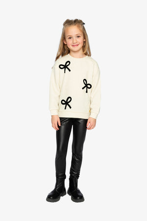 Deux Par Deux Faux Leather Leggings in Black