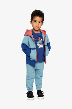 Deux Par Deux Fleece Sweatpants in Stone Blue