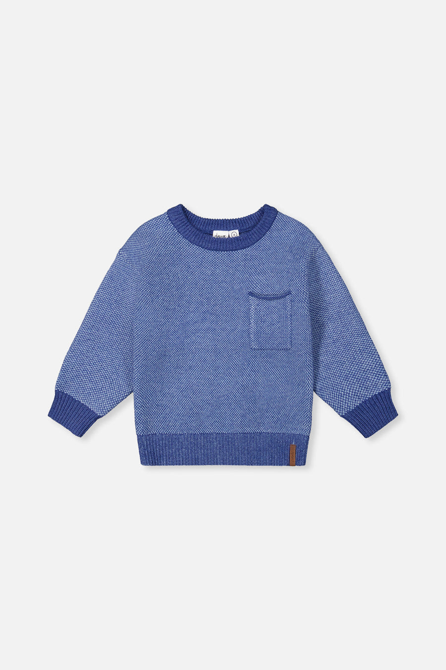 Deux Par Deux Crew Neck Sweater in Blue Mix