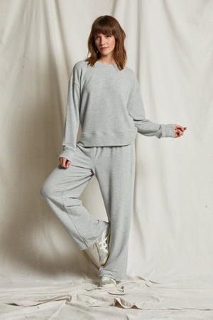 perfectwhitetee Selma Jersey Pullover in Grey