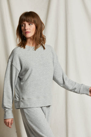 perfectwhitetee Selma Jersey Pullover in Grey
