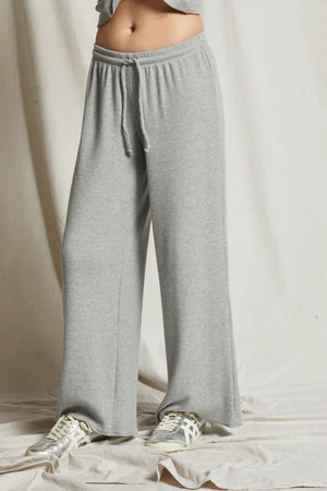 perfectwhitetee Brushed Thermal Wide Leg Pant in Heather Grey