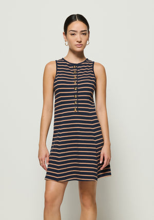 Nation Jayna Dress in Latte Stripe