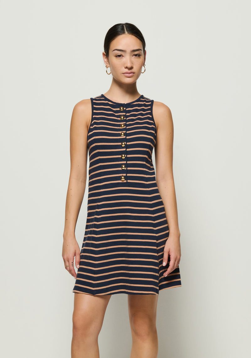 Nation Jayna Dress in Latte Stripe