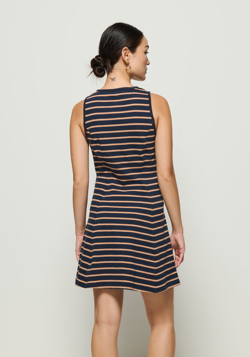 Nation Jayna Dress in Latte Stripe