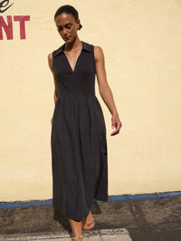 Nation Jessica Midi Dress in Jet Black