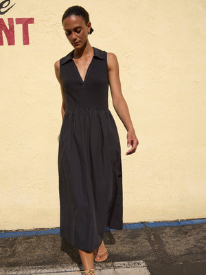 Nation Jessica Midi Dress in Jet Black