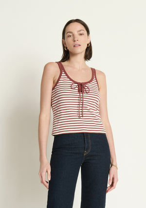 Nation Jil Lace Up Tank in Sable