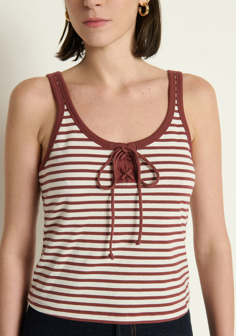 Nation Jil Lace Up Tank in Sable
