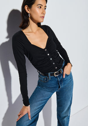 Nation Ltd Jordana Top in Jet Black