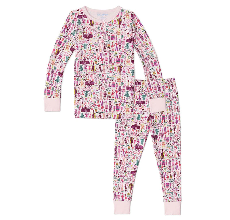 Joy Street Kids Two Piece Pajamas in Sugar Plum Pink Nutcracker