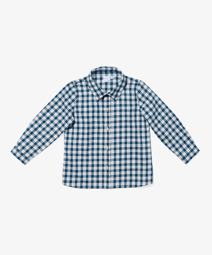 Oso & Me Jeffie Shirt in Blue Picnic Check