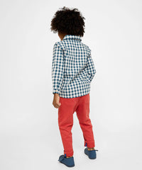 Oso & Me Jeffie Shirt in Blue Picnic Check