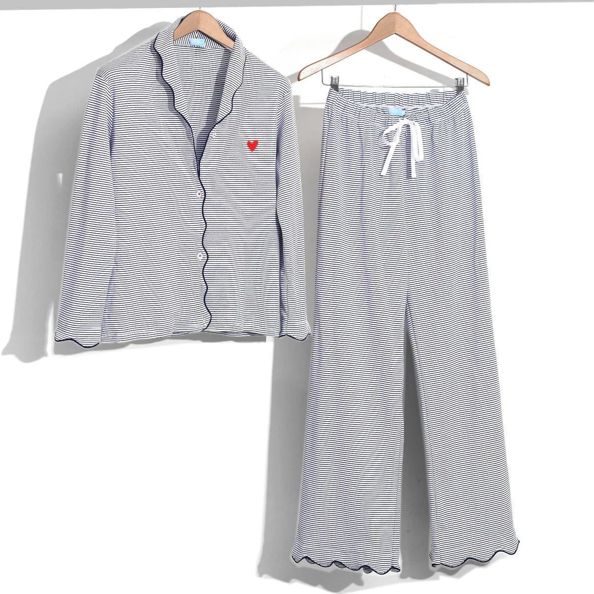 Joy Street Women's Harbor Heart Stripe Pajama Set