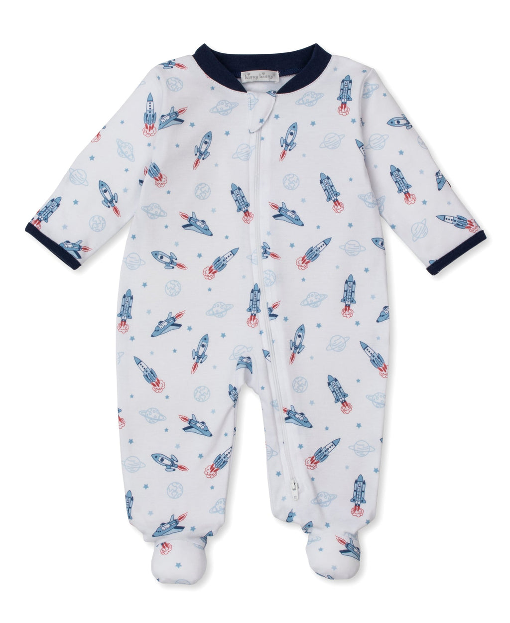 Kissy Kissy Zip Footie in Space Voyage