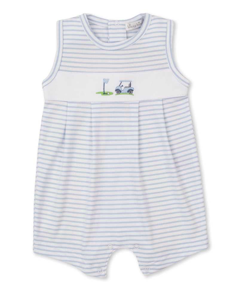 Kissy Kissy Sleeveless Playsuit in Blue Fairway Foursome