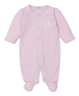 Kissy Kissy Snap Footie in Pink Pique Bunny Bash