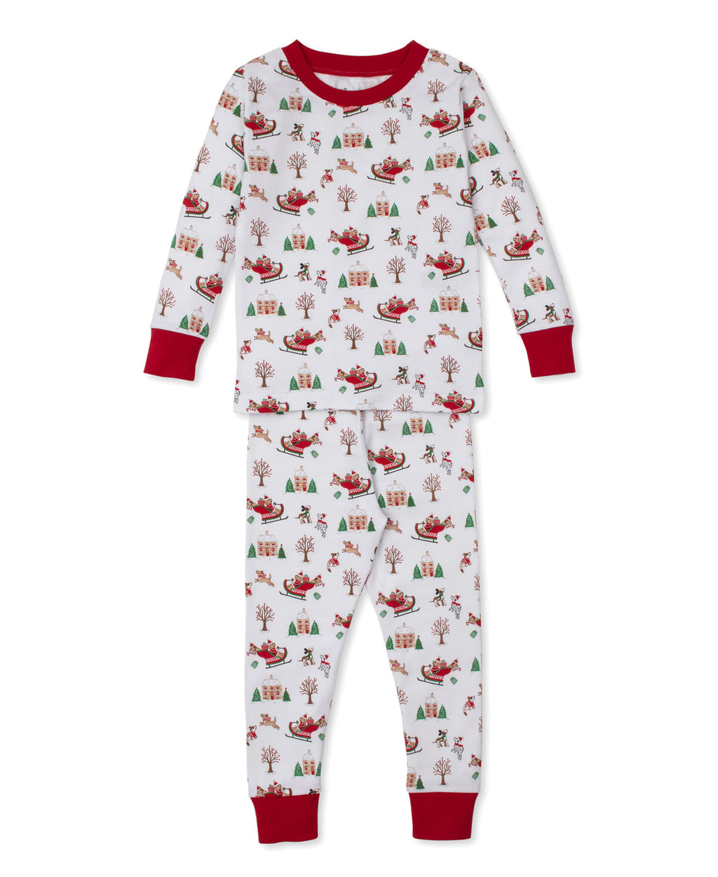 Kissy Kissy Snugfit Pajama Set in Up & Away Santa Pups